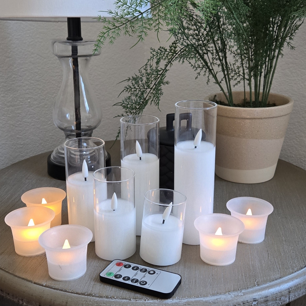 Elegant White Flameless Candle Set with Remote